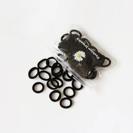 100pc 2.5cm Donas Ligas Scrunchies Elásticas Sin Costura para Cabello Elásticas  Lazos de Pelo de Algodó  Accesorios para Cabello  Niña  Mujer (Negro