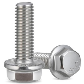 Krysay 18Pcs M8-1.25 x 30mm Flanged Hex Head Bolts,External Flange Hex Drive Screws,304 Stainless Steel 18-8 Fully Threaded