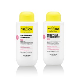 Alfaparf Milano Yellow Professional Liss - KIT: Smoothing Shampoo y Acondicionador. Alisador, Anti-Frizz para Cabello Rebelde, con Keraveg y Amaranto, 500 ml c/u