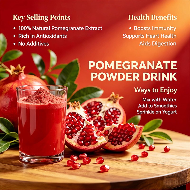 Pomegranate Powder 10oz Natural Fruit Juice Powder Baking Coloring Canned