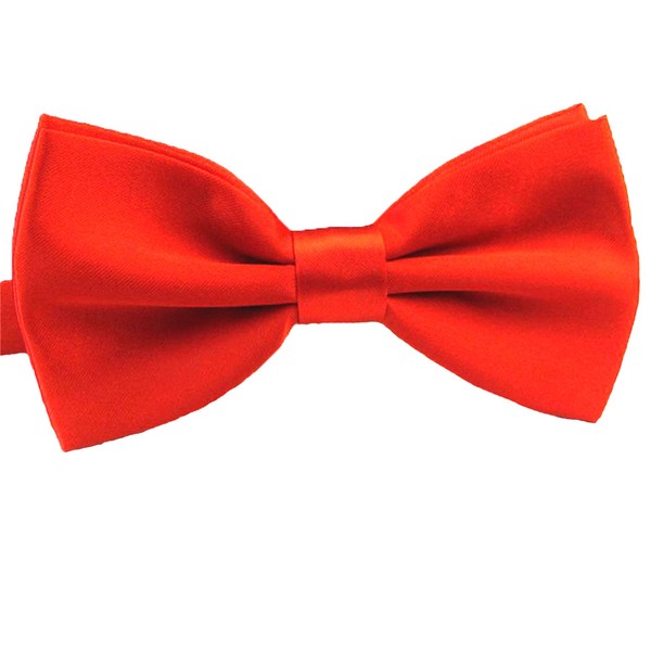 Men Bow Tie Adjustable Length Wedding Male Fashion Boys Satin Bowties one size Red