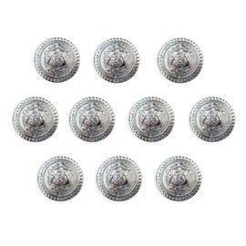 Blazer Buttons, Lightweight, Silver, Footed Buttons, Resin Buttons, Suit Buttons, Jacket, Pack of 10, 0.6 inches (15 mm), Sparkling Puffy Round B-611