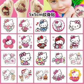 Zcxdf 40pcs Temporary Cats Tattoos for Kids Hello cat kittys Birthday Party Supplie...