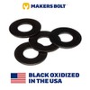 #10 (3/16") Black Stainless Steel Flat Washer (100 pcs), Black