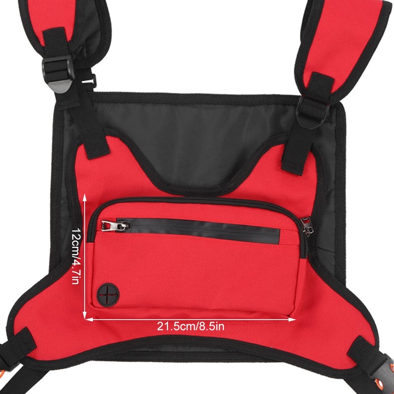 Multi Functional Outdoor Sports Running Chest Bag Adjustable Red Vest