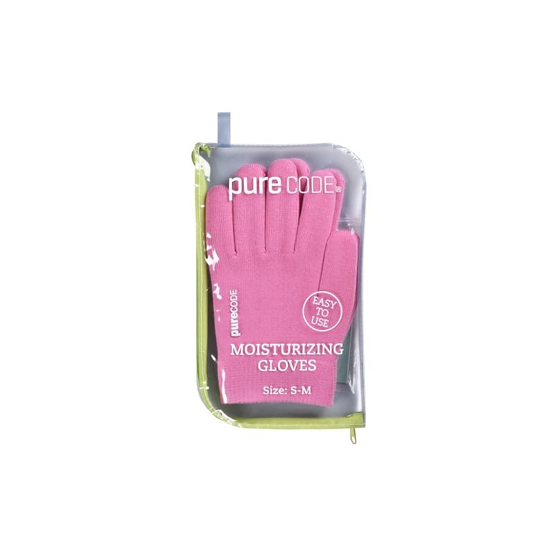 PURECODE Moisturizing Gel Gloves for Dry Skin, S-M (Pink)