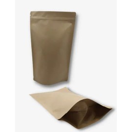 100 Bolsas Kraft Stand Up C/zipper 250g Para Café Y Más
