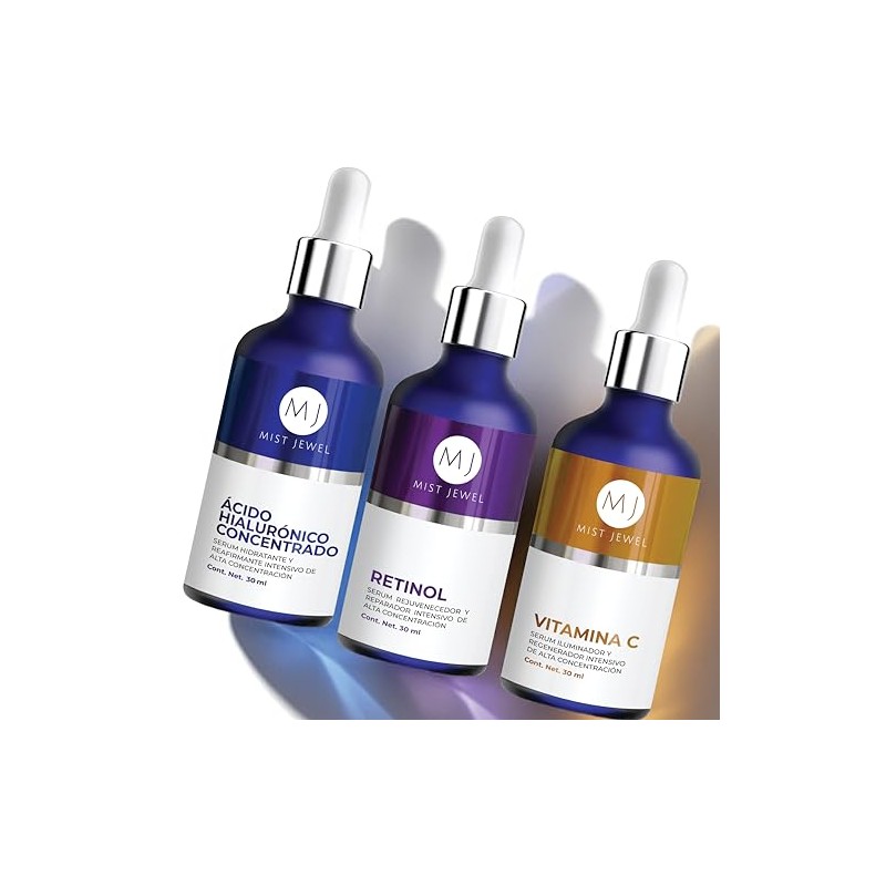 MIST JEWEL Kit sueros faciales Acido Hialurnico, Retinol y Vitamina