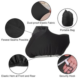 WinPower Indoor Motorcycle Cover Velvet Stretch Elastic Dust-Proof Scratch-Proof Covers for Motorbikes, 96inches