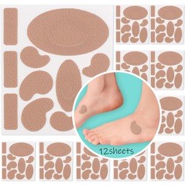 Moleskin for Blisters, Adhesive Moleskin Padding, Multi-Shaped Moleskin Pads for Shoes, Toes, Heel | Blister Prevention and Reduce Friction - 12 Sheets (132 Pieces Total)