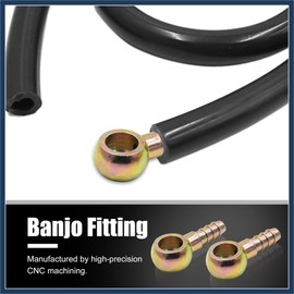INFINAUTO 2pcs 5/16" 8mm ID Hose Barb 14mm Banjo Fitting Fuel Line Adapter Connector for Motorcycle Car Stylish Design