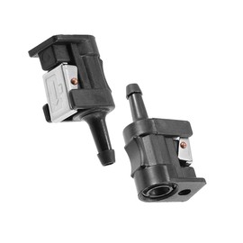 Adunsiaoto 2 Pieces Female Fuel Tank Connector, Replacement for 8mm Outboard, Marine Engine Fuel Hose Line Connector, Metal Plastic Barb Hose Female Tank Outboard Fuel Line Connector Marine Fittings