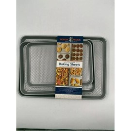 Nordic Ware Since 1946 Set of 3 Textured Baking Sheets Silver