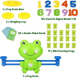 Math Balance Counting Learning Scale Educational Toy Game Kid Child Age 3-5 5-7 8 Year Old Girl Boy Toddler Preschool Kindergarten Stem Gift Montessori Number Activity Science Manipulative Board Frog