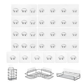 KaiwayInno 14 Pack Shower Caddy Adhesive Replacement, Strong Shower Shelf Adhesive Hooks for Corner Shelf Basket, Bathroom Rack, Kitchen Rack and Soap Holder