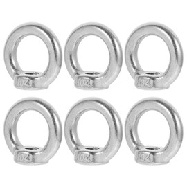 GLEAVI 6pcs Stainless Steel Eye Nut Nuts M8 Eye Bolt Roof Rack Tie down Rings Eye Ring Hardwares Nut Fastener Threaded Nut Tie down Rings Stainless Steel Nut Heavy Duty Ring Nut Silver