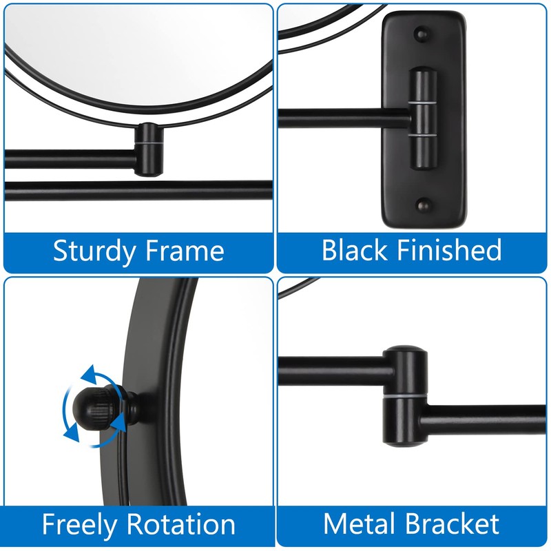 DECLUTTR 9 Inch Large Wall Mounted Makeup Mirror, 1X/10X Magnifying