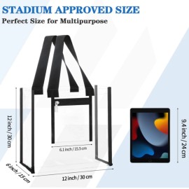 Unbranded 2 Pack Stadium Approved Clear Tote Bags with Handles for Beach Concert, 12x6x12"