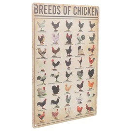 Healvian Chicken Knowledge Metal Tin Sign Chicken Breeds The World Infographic Retro Poster Club Cafe Bar Home Kitchen Wall Decor