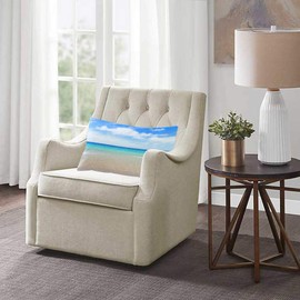 EKOBLA Throw Pillow Cover Tropical Sandy Beach Theme Ocean Sea Sunshine Vocation Outdoor Summer Time Waves Decor Lumbar Pillow Case Cushion for Sofa Couch Bed Standard Queen Size 20x30 Inch