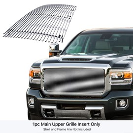 APS Compatible with GMC Sierra 2500 3500 2015-2019 Main Upper Stainless Steel SS Chrome Billet Front Grill Grille Insert G86325A