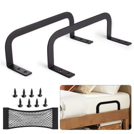 SEMPOMA Mattress Retainer Bar, Mattress Slide Stopper to Keep Mattress from Sliding, Metal Non Slip Mattress Gripper for Wooden Bed Frame (2 Pack)