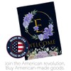 Breeze Decor Welcome E Initial Garden House Flag Kit Monogram