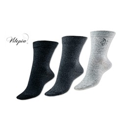 Vitopia Women's Health Socks Extra Wide Shaft Vein Friendly, 2 x 3 grey tones