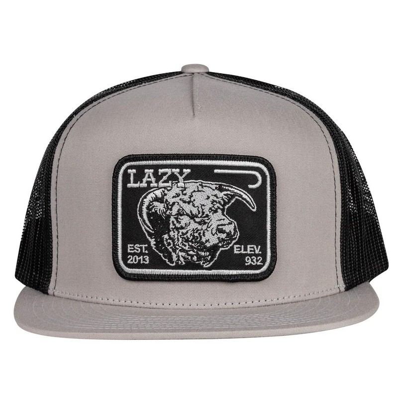 LAZY J Silver & Black 4 Elevation - Hats Cap