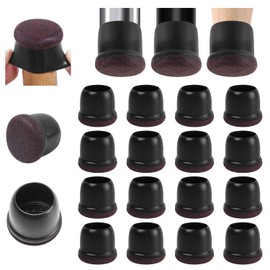 Ezprotekt Kleine Silikon Bodenschoner fr Stuhlbeine, 16 Stck Schwarze Stuhlbeinkappen,  28-37 mm Durchmesser Filzunterseite, weicher Thermo-Kunststoff-Elastomer, M?belbein-Fu?abdeckungen verhindern Kratzer