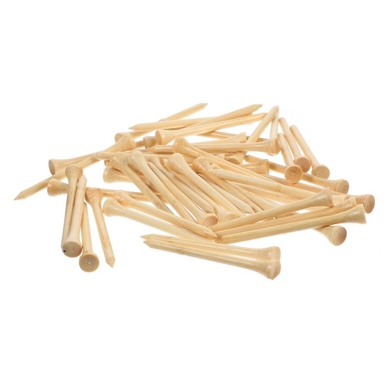 WOONEKY 50pcs Golf Bamboo Wood Golf Tees Golf Tees Bamboo