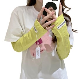 [BREYLEE] Women's Arm Cover, UV Protection, Summer Sun Protection, Arm Sleeve (UPF 50+, UV Protection, Loose, Covers Back of Hand) Women's UV Protection Arm Cover, Sunscreen, UV Arm Cover, Sun