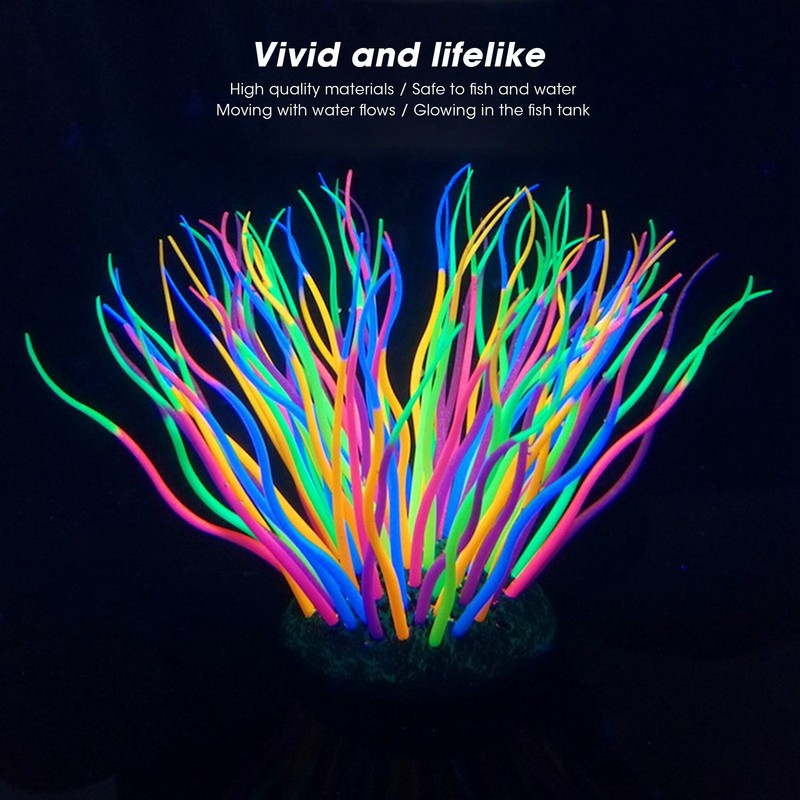 Artificial Sea Anemone Coral Soft Silicone Simulation Luminous Sea Anemone