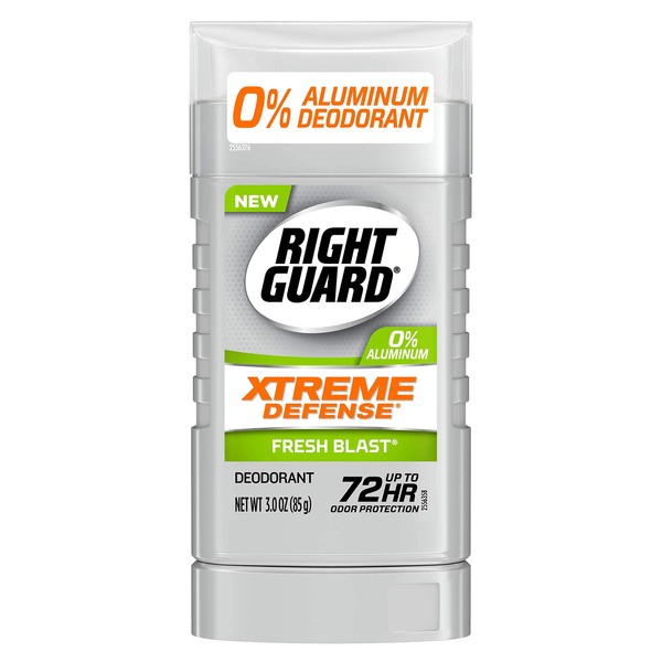 Right Guard Xtreme Defense Aluminum-Free Deodorant, Fresh Blast, 3 oz