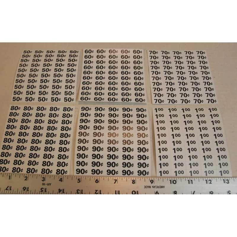 AP Automatic Products snack vending machine price labels - from