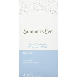 Summer's Eve Douche 4-Pack, Extra Cleansing Vinegar & Water, 18-Ounce Boxes (Pack of 1)