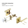 Linkaa Gold Door Lever Satin Brass Passage Door Handles, Bedroom