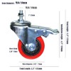 Heavy Duty Stem Caster Wheels M10-1.5X25mm Dual Locking No Noise