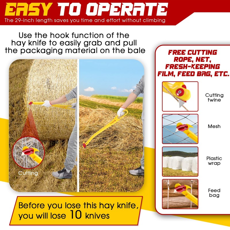 G GREENLY-AG 29" HayKnife, Farm Tool for Efficient Hay Handling,