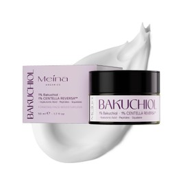 Meina 1% Bakuchiol Cream, Anti-Ageing Peptide Face Cream with Centella Asiatica and Oligo Hyaluronic Acid, CICA Wrinkle Cream, Firming Moisturiser, Skincare for Wrinkles, Gentle Retinol Alternative,