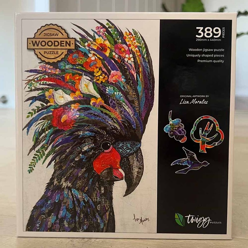 Twigg Puzzle Wooden Jigsaw Puzzle 389 Piece - Black Cockatoo