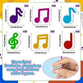 CJiangpo 60Pcs Music Mini Eraser for Kids Bulk - Musical Note Pencil Rubber Eraser Novelty 3D Desk Puzzle Music Themed Birthday Party Favors Filler Kids Back to School Classroom Prizes Gifts