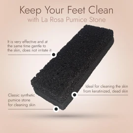 LaRosa PUMICE SPA Double Sided Exfoliating Sponge - Black with Two Textures