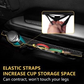 sukemichi Front Door Pockets with Cup Holders For Jeep Wrangler Accessories JL 4XE Gladiator JT, Metal Storage Organizer-Replacement Original Factory Weak Saggy Net, Cover the Entire Door Storage Area