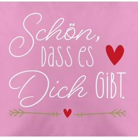 Cushion Cover - Valentine's Day Partner Cushion Ideas - Schön dass es dich gibt - Gifts for Women Christmas Gift Ideas Girlfriend Sister Favourite Person Christmas - 50 x 50 cm - Pink