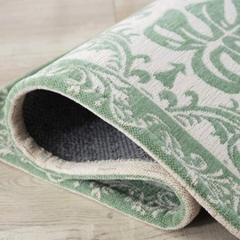 AMIDA Doormats Indoor 50x80cm, Non Slip Washable Rug Soft Low Pile Door Mat Non Woven floor mat Durable Door Mats inside for Entrance Front Porch Home Decor(Green)