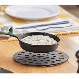 Soro Essentials- 6-1/2” Cast Iron Skillet with Drip Spouts and Signature Teardrop Handle Black Color- Pre-Seasoned Skillet Use in the Oven on the Stove on the Grill or Over a Campfire