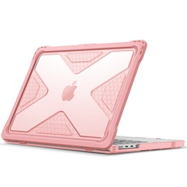 Fintie Case for MacBook Pro 14 Inch A2992 A2918 A2779 A2442 (2023 2022 2021 Release) - Heavy Duty Rugged Hard Shell Case Cover with TPU Bumper for MacBook Pro 14" M3/M2/M1 Pro/Max Chip, Rose Gold