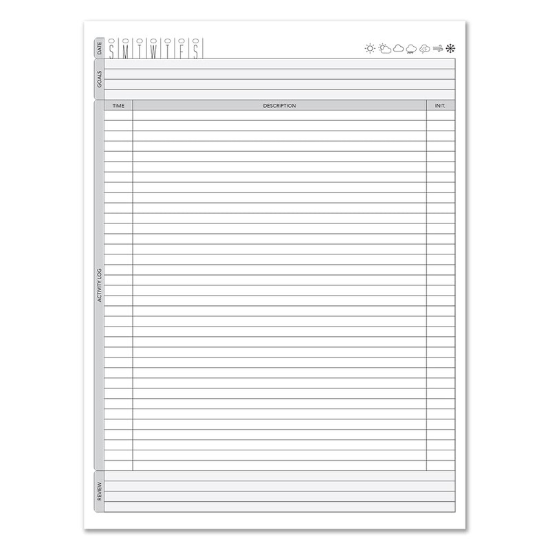 BookFactory Daily Activity Log Pad/Notepad/Productivity Diary/Tasks Planner 50 Page Pad