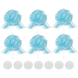 Bows for Gift Wrapping, Self Adhesive Gift Bows, Mixed Color Bows Gift Wrap Bows for Wedding, Wedding, Birthday, Gift Basket, Valentines Day, Florist Packaging-Peel and Stick, No Tie Needed (Sky blue)